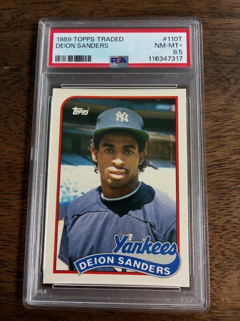 1989 Topps Traded Deion Sanders PSA 8.5