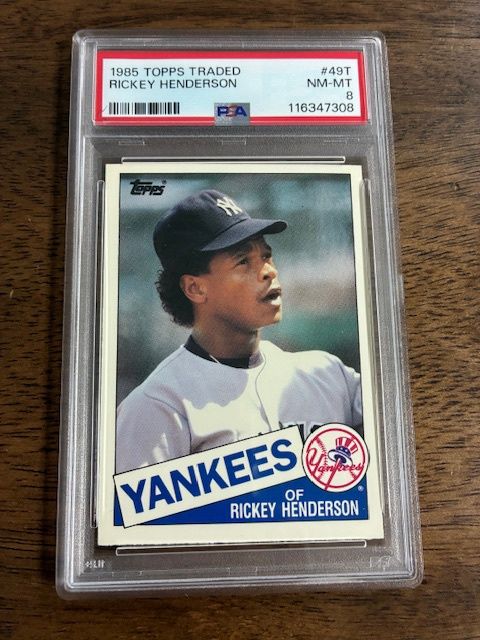 1985 Topps Traded Rickey Henderson PSA 8
