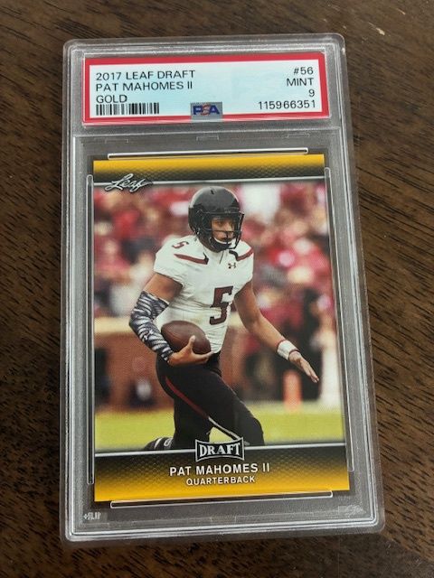 2017 Leaf Draft Pat Mahomes II Gold PSA 9