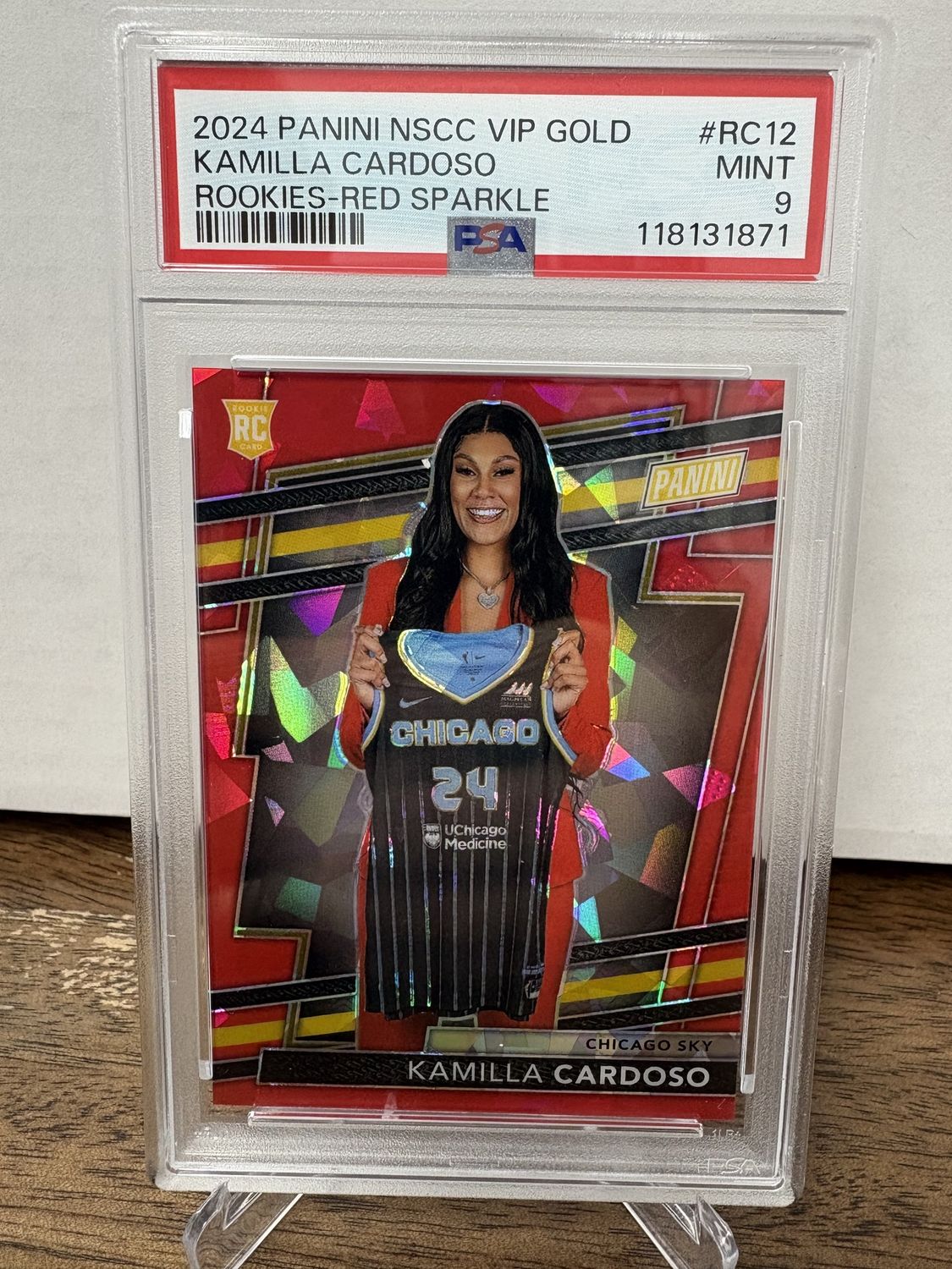 2024 VIP Gold Kamilla Cardoso Red Sparkle PSA 9 /149