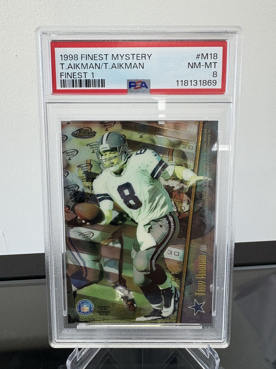 1998 Finest Mystery Troy Aikman Finest 1 PSA 8