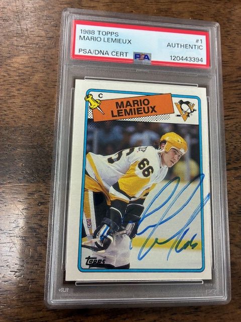 1988 Topps Mario Lemieux Auto PSA / DNA