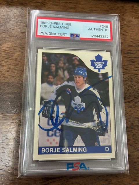 1985 O-Pee-Chee OPC Borje Salming Auto PSA / DNA Authentic