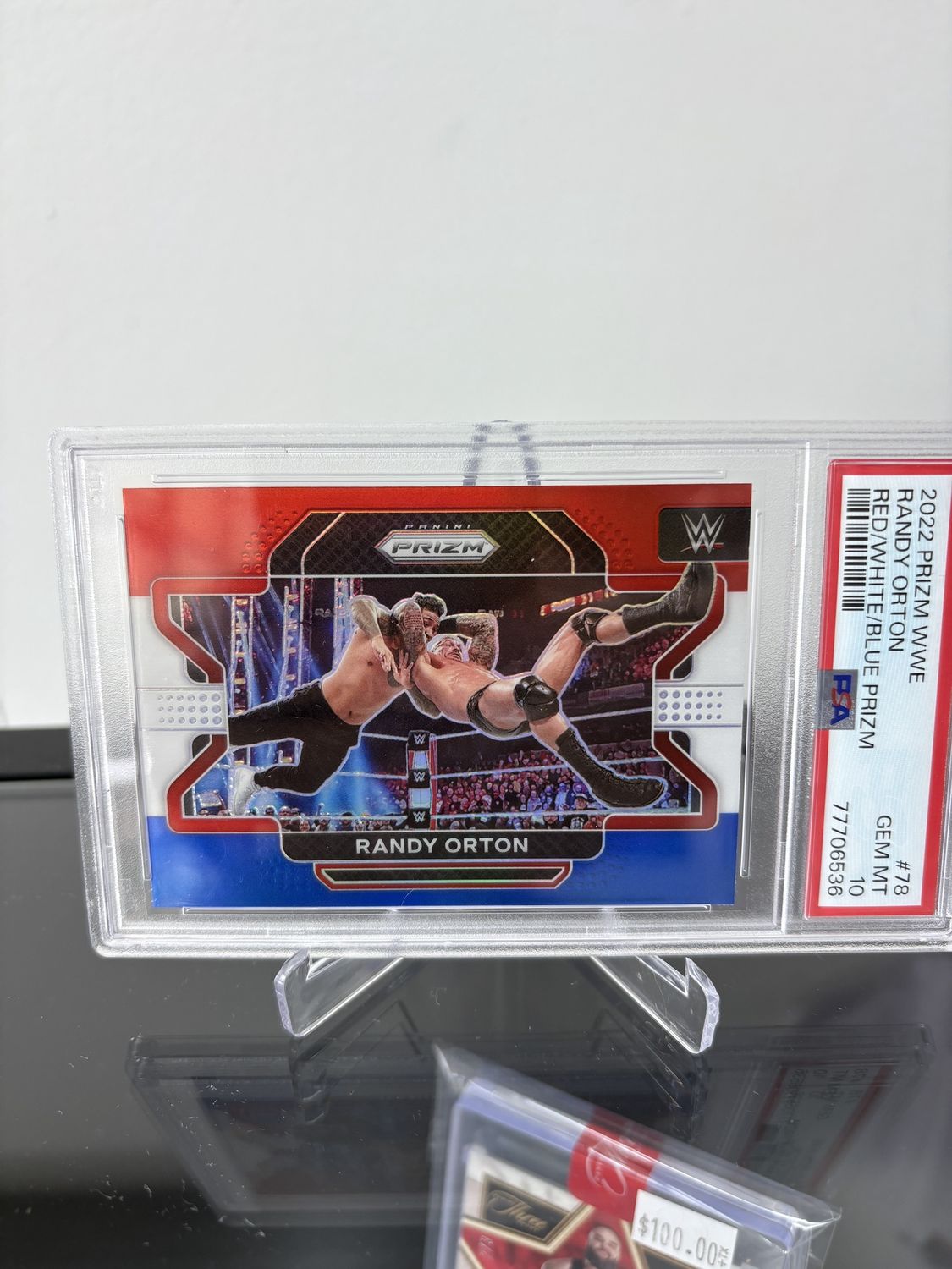 2022 Prizm WWE Randy Orton Red / White / Blue Prizm PSA 10