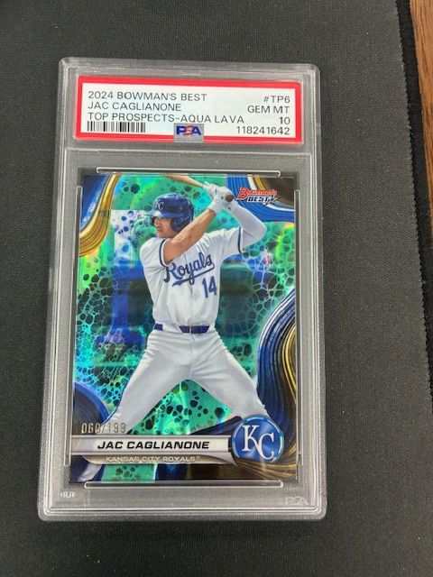 2024 Bowman's Best Jac Caglianone /199 Aqua Lava PSA 10