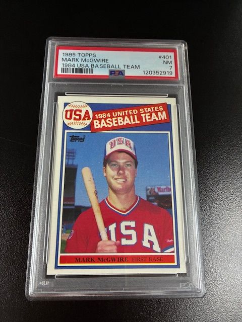 1985 Topps Mark McGwire 1984 USA Baseball Team PSA 7