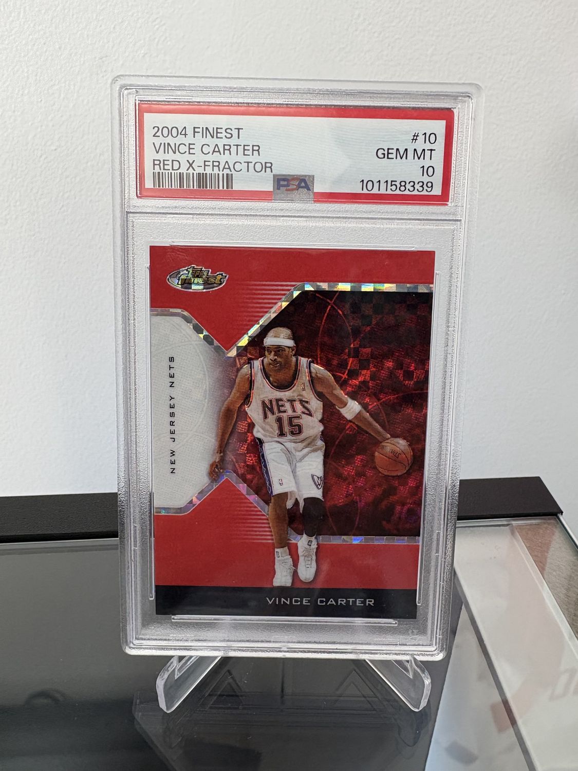 2004 Topps Finest Vince Carter Red X-Fractor PSA 10