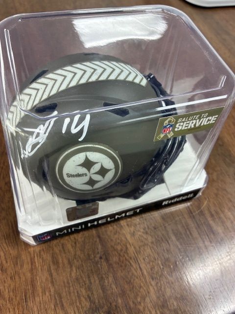 George Pickens Autographed Steelers Salute to Service Mini Helmet w/ JSA COA