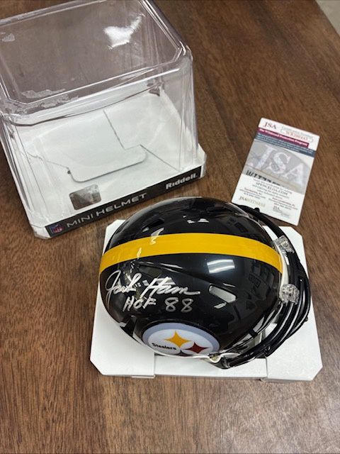 JACK HAM HOF 88 Signed Autographed Auto Pittsburgh Steelers Mini Helmet JSA COA