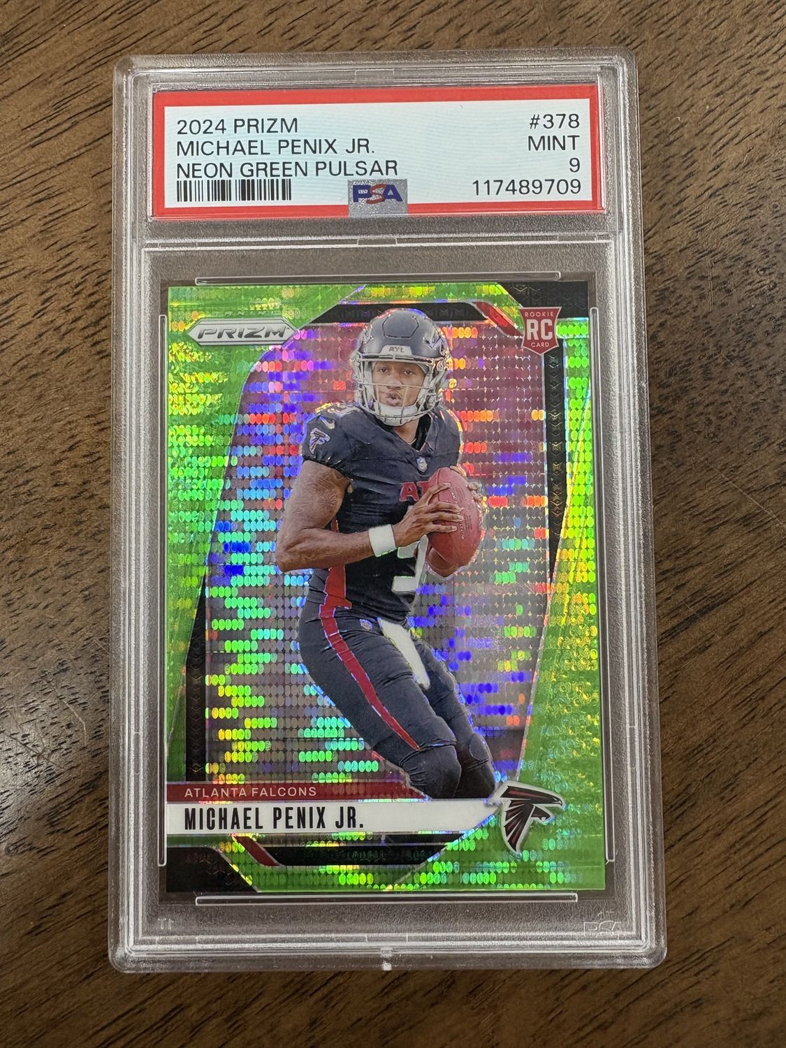 2024 Prizm Michael Penix Jr Neon Green Pulsar PSA 9