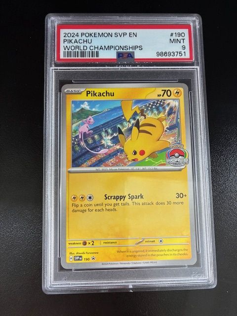 2024 Pokemon SVP EN Pikachu World Championships PSA 9 #190