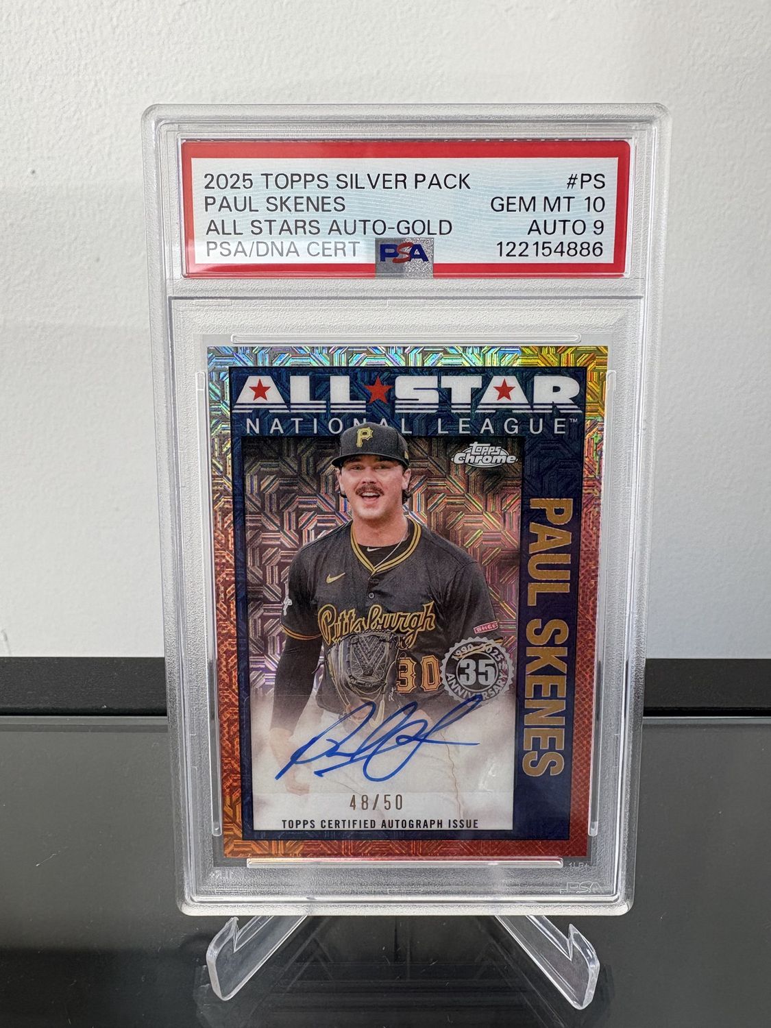 2025 Topps Chrome Silver Pack Gold Auto /50 PSA 10 Auto 9