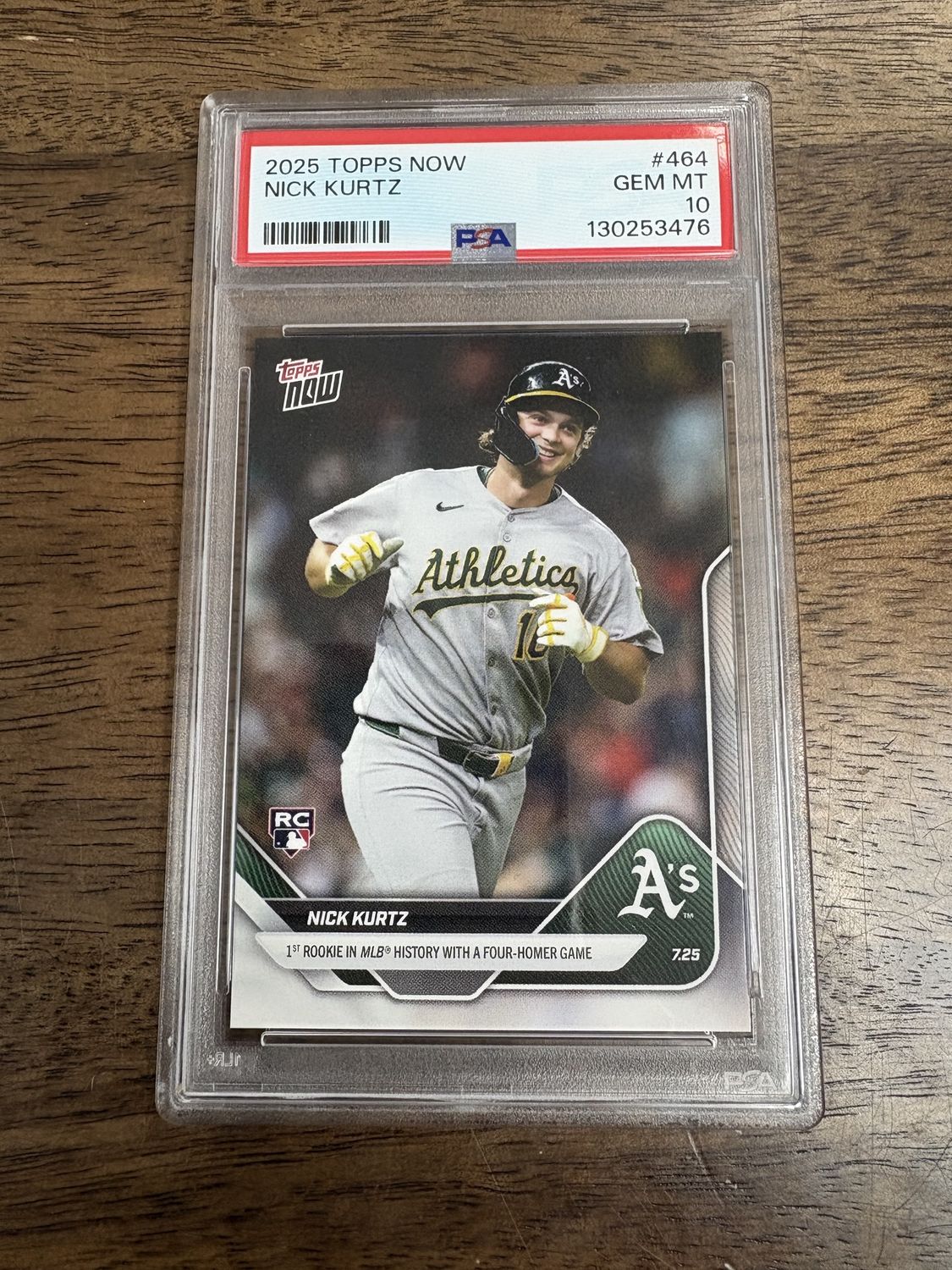 2025 Topps NOW Nick Kurtz #464 RC PSA 10