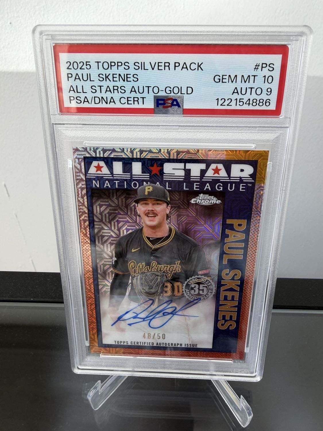 2025 Topps Silver Pack Paul Skenes All Stars Auto Gold /50 PSA 10