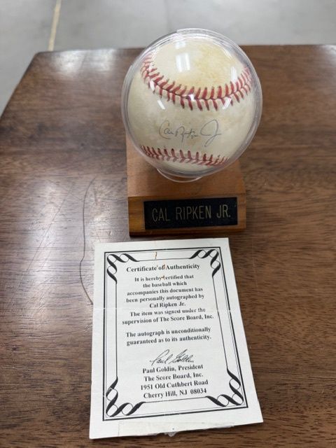 Cal Ripken Jr Signed Baseball in Display Case w/Goldin COA