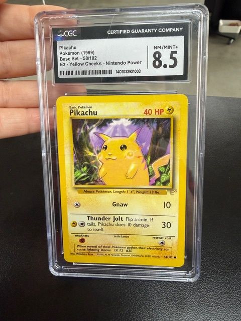 Pikachu Base Set CGC 8.5 E3 Yellow Cheeks