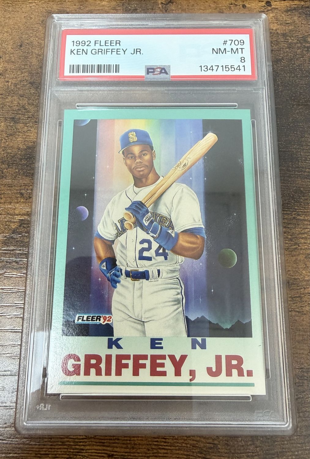 1992 Fleer Ken Griffey Jr #709 PSA 8