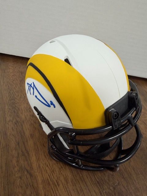 Aaron Donald Rams Autographed Mini Helmet with Beckett COA