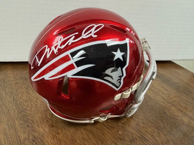DANNY AMENDOLA SIGNED NEW ENGLAND PATRIOTS FLASH SPEED MINI HELMET BECKETT