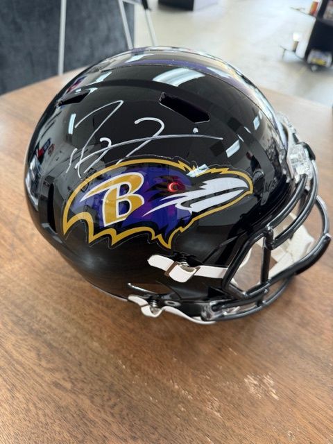 Ray Lewis Signed Baltimore Ravens Full Size Replica Helmet with Beckett COA