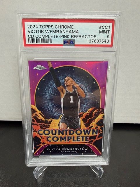 2024 Topps Chrome Victor Wembanyama CD Complete Pink Refractor PSA 9