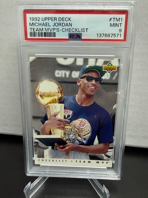 1992 Upper Deck Michael Jordan Team MVP's Checklist PSA 9