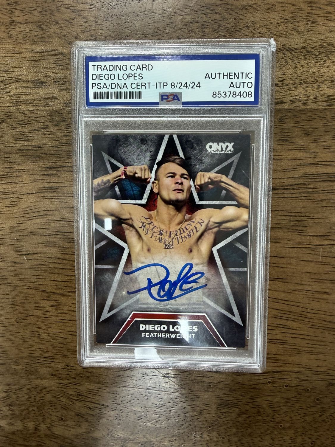 Diego Lopes Onyx PSA / DNA auto UFC