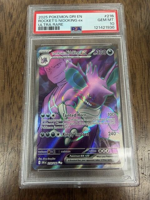 2025 Pokemon DRI En Rocket's Nidoking ex Ultra rare PSA 10