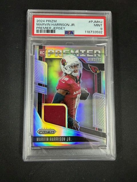 2024 Prizm Marvin Harrison Jr Premier Jersey RC PSA 9
