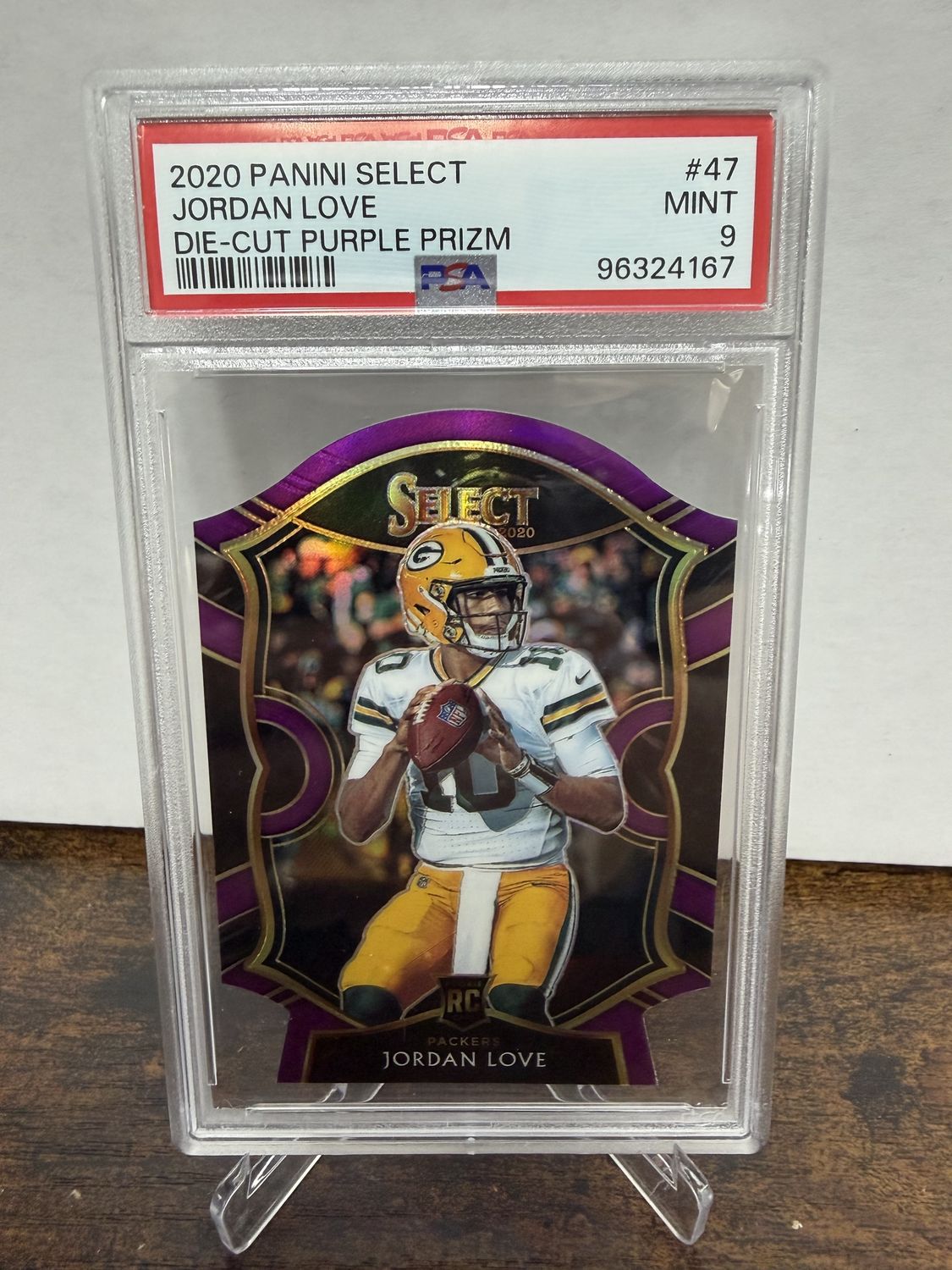 2020 Select Jordan Love Die-Cut Purple Prizm #47 PSA 9