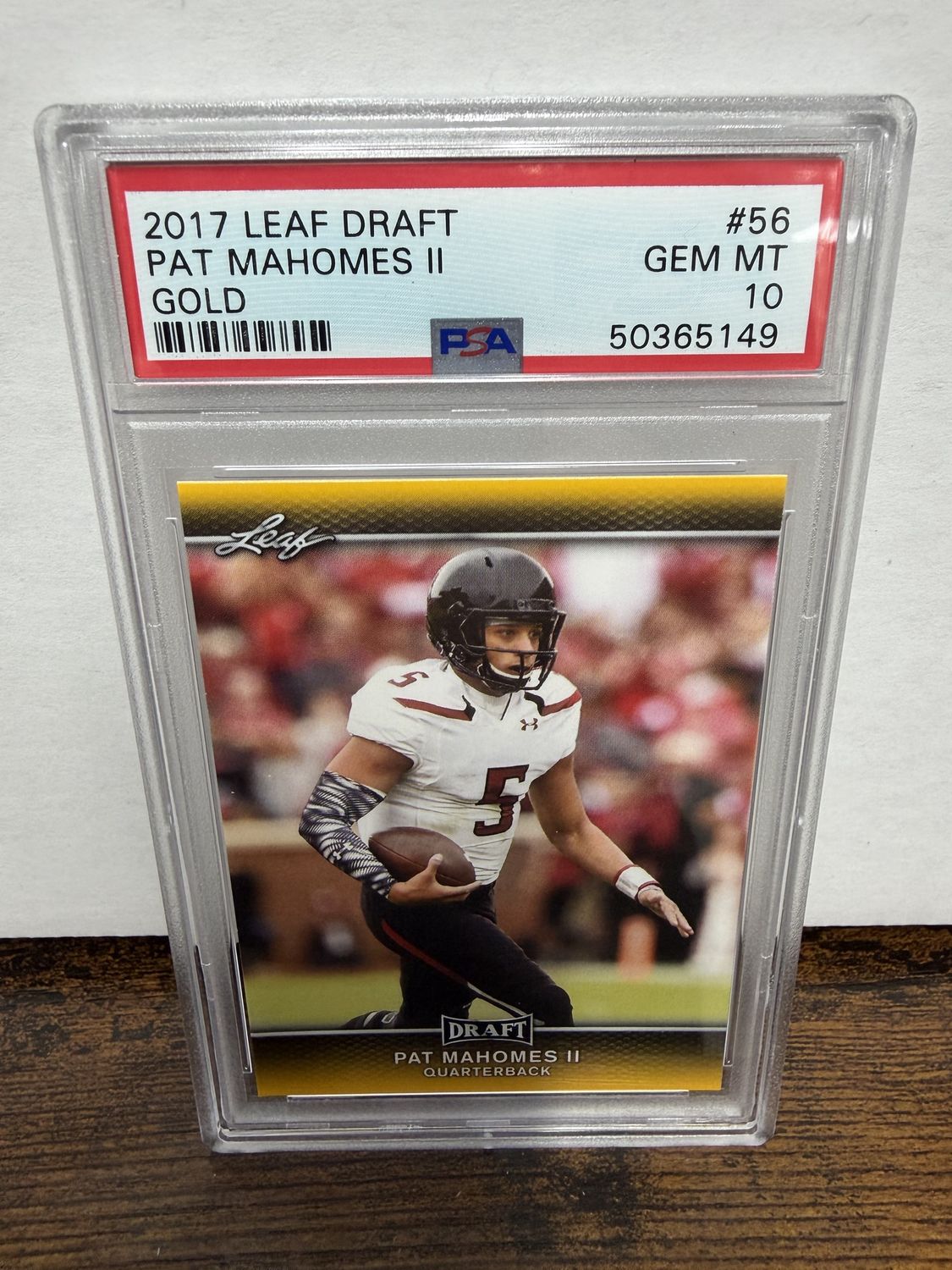 2017 Leaf Draft Patrick Mahomes GOLD PSA 10