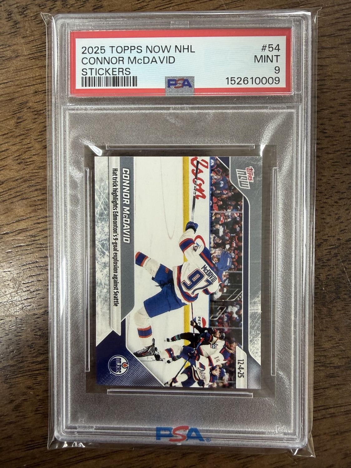 2025 Topps NOW Connor McDavid Stickers PSA 9