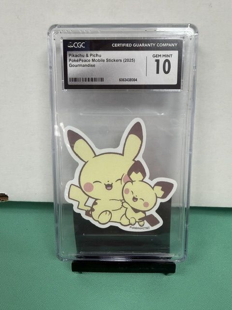Pikachu &amp; Pichu PokePeace Mobile stickers CGC 10