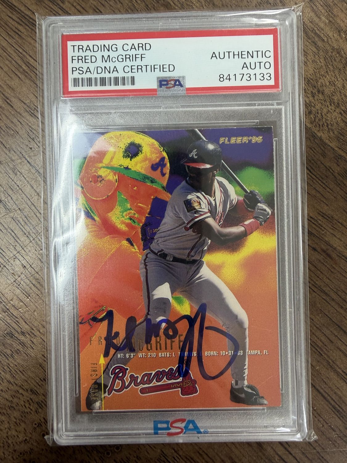Fred McGriff Fleer 1996 In-Person Auto PSA/DNA Authenticated