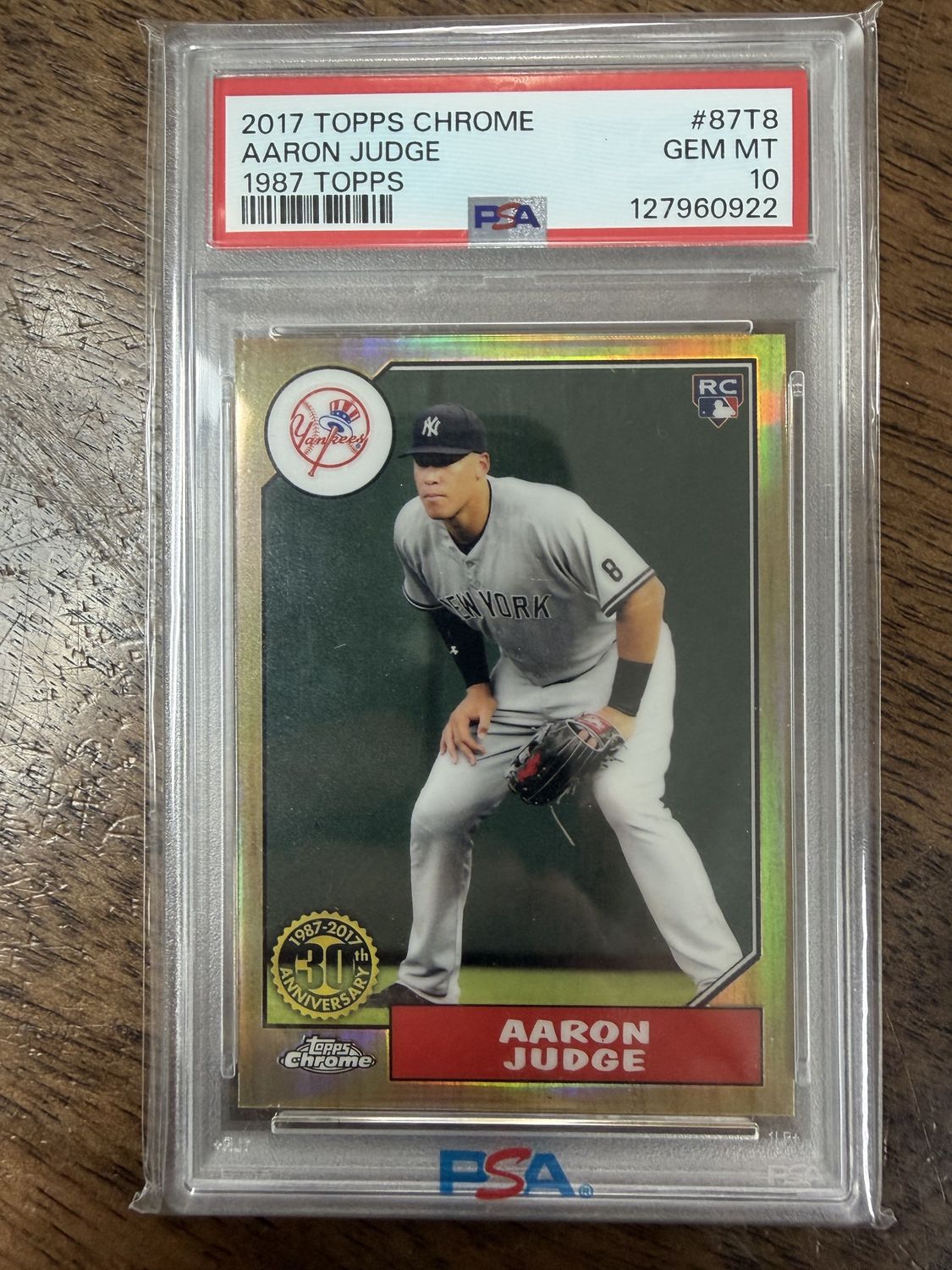 2017 Topps Chrome Aaron Judge 1987 Anniversary RC PSA 10