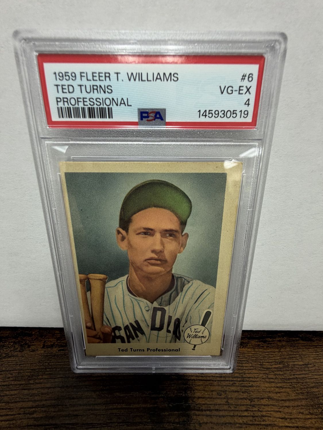 1959 Fleer Ted Williams Ted Turns Professional #6 PSA 4