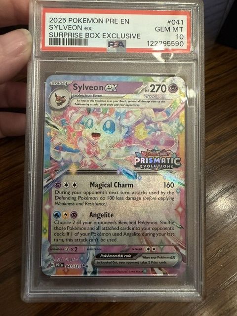 Sylveon ex Stamped Surprise Box Exclusive Prismatic PSA 10