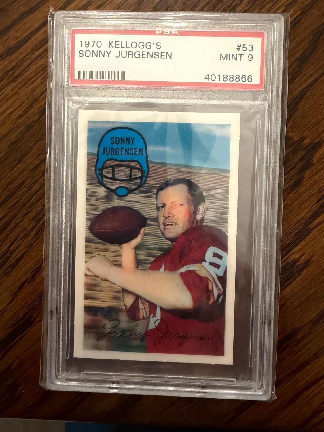 1970 Kelloggs Sonny Jurgensen #53 PSA 9