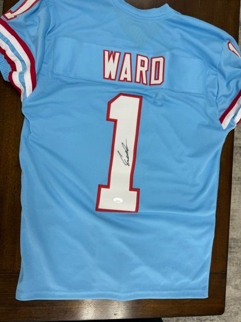 Cameron Cam Ward Tennessee Throwback Light Blue Autographed Signed Jersey JSA
