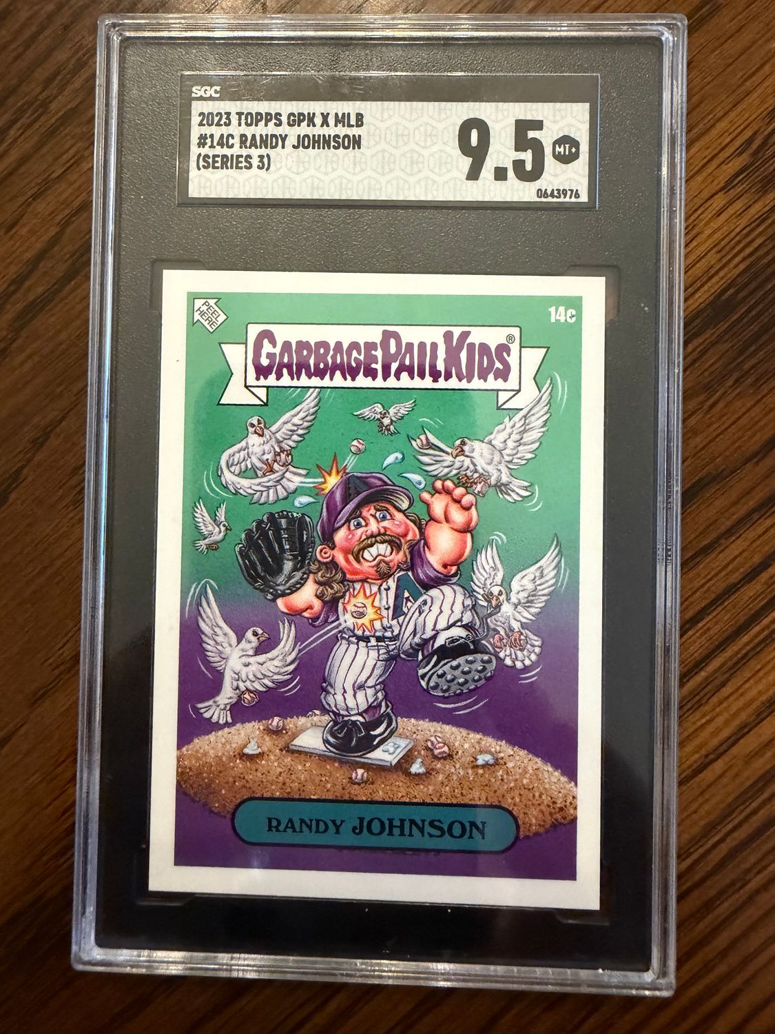 Randy Johnson name Variation SP Garbage Pail Kid Topps SGC 9.5
