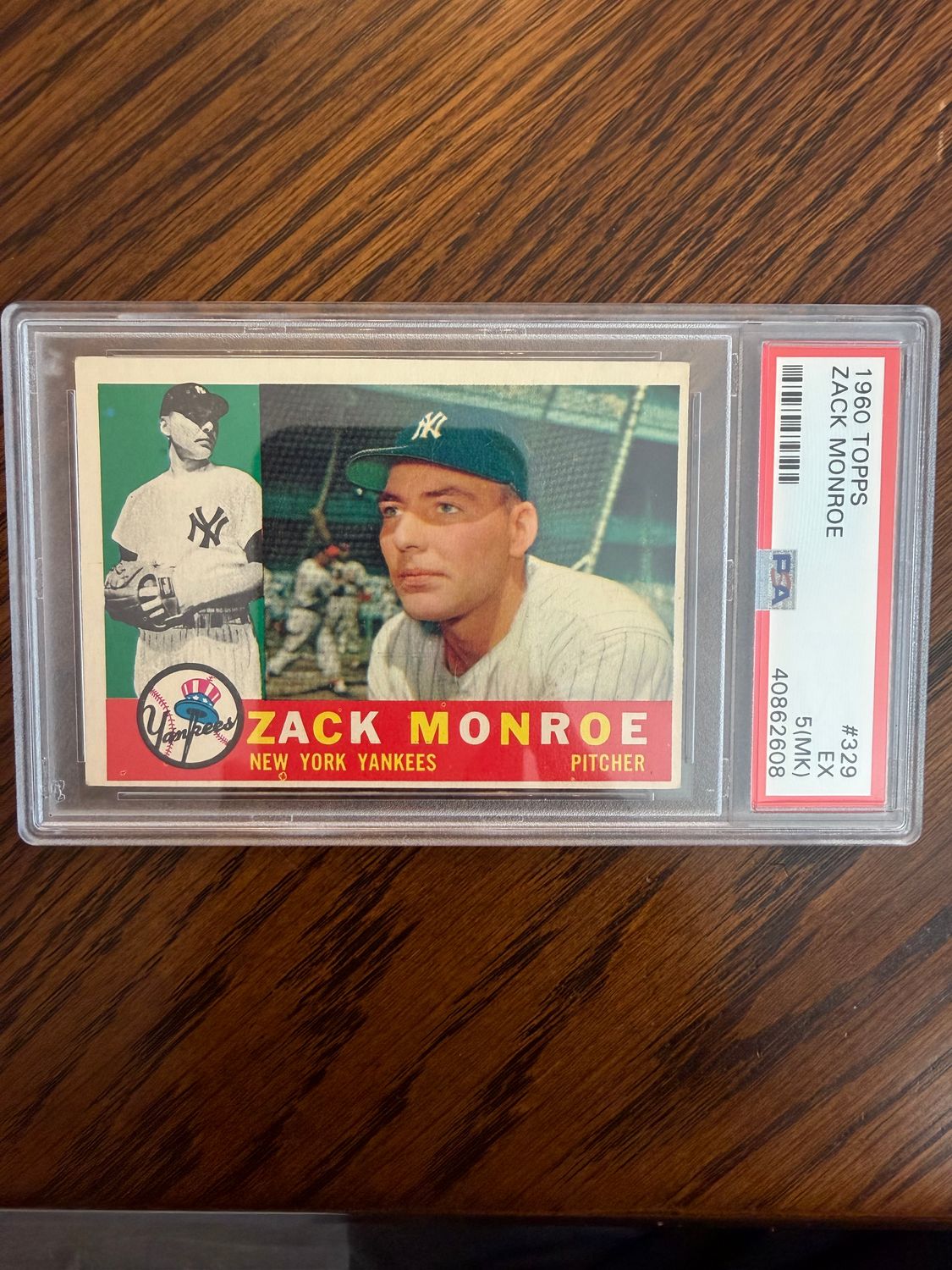 1960 Topps Zack Monroe 329 PSA 5
