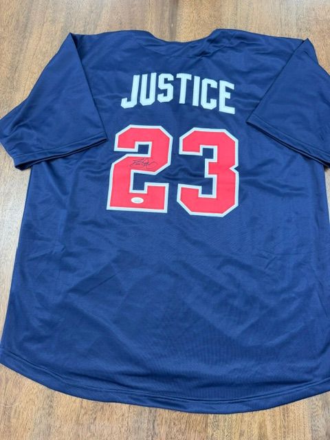 David Justice Signed Autographed Custom Atlanta Braves Jersey JSA COA