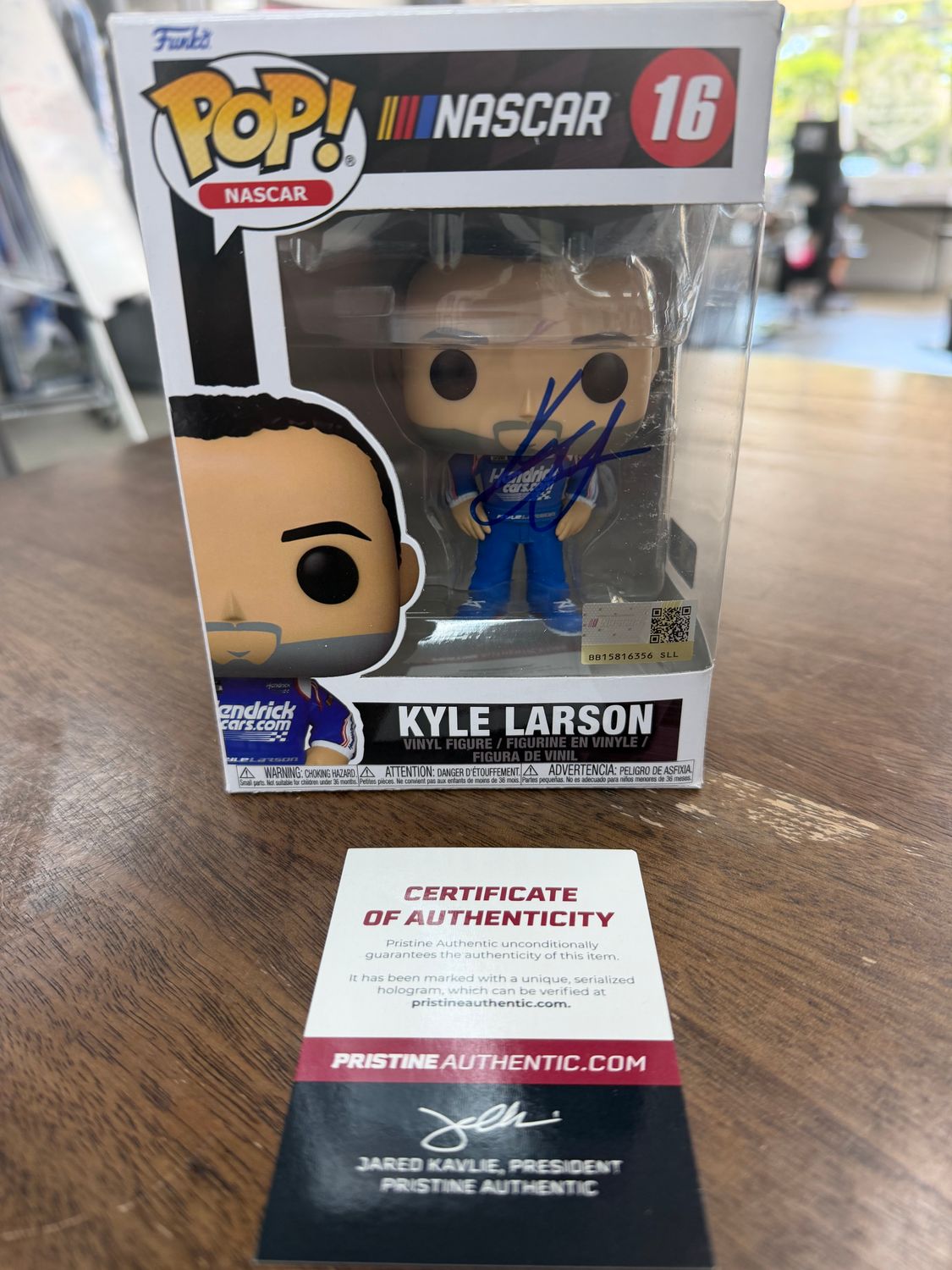 Kyle Larson Signed Funko w/COA