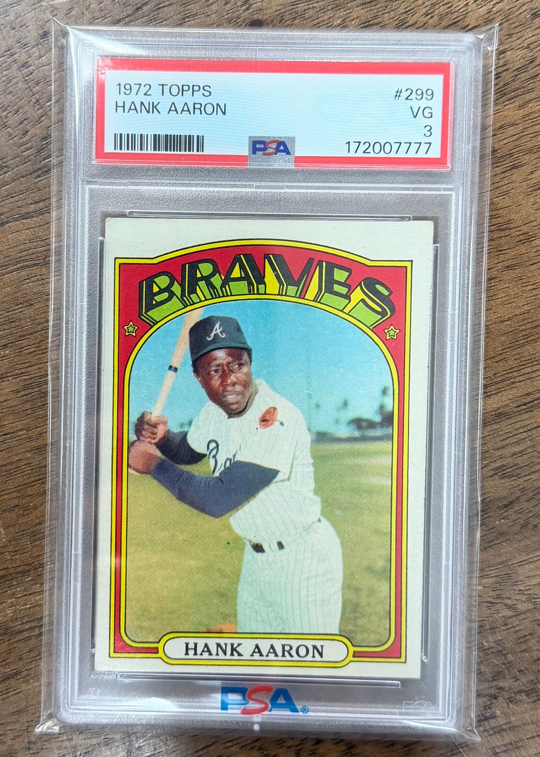 1972 Topps Hank Aaron #299 PSA 3
