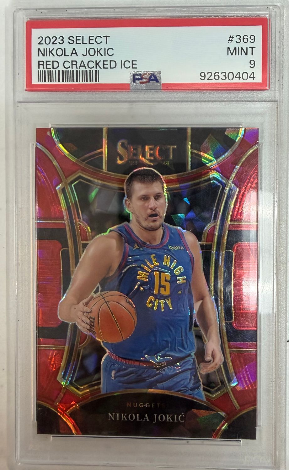 2023 Select Nikola Jokic Red Cracked Ice PSA 9