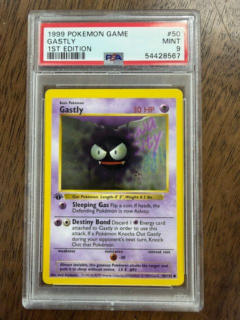 1999 Gastly 1st Edition Shadowless PSA 9