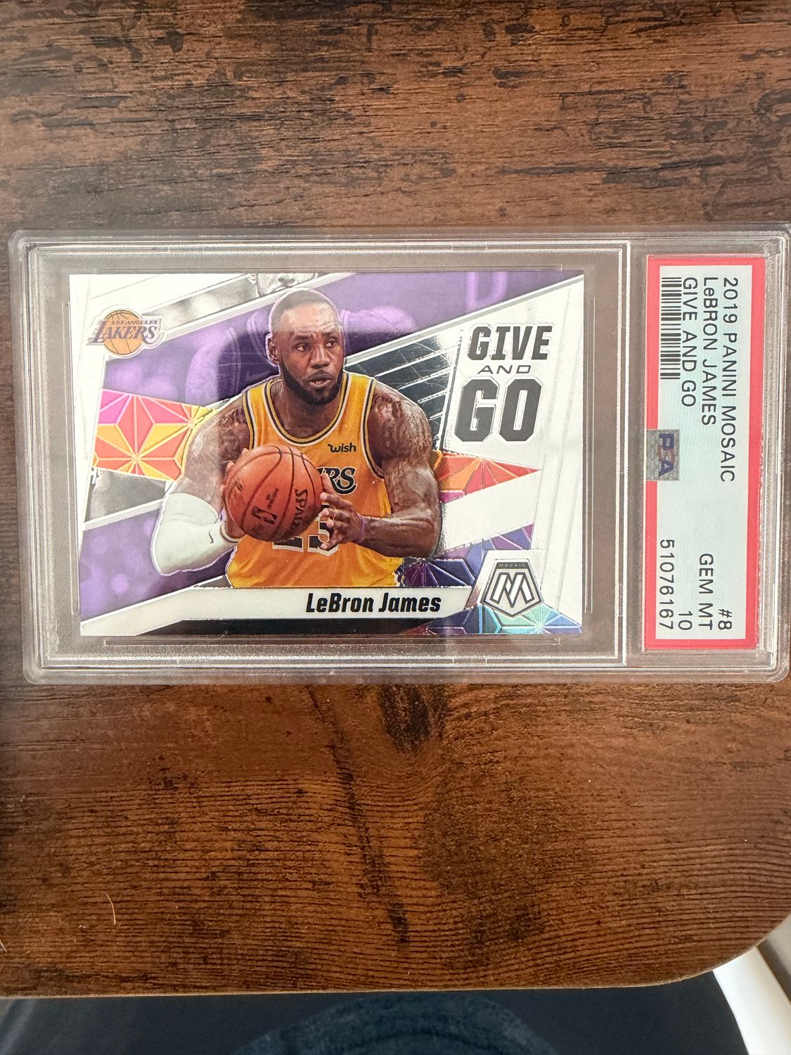 LeBron James 2019 Mosaic Give &amp; Go PSA 10