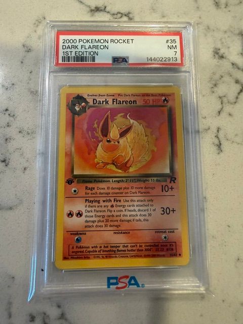 Pokemon Rocket dark Flareon 1st ed PSA 7