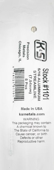 #1101 K&amp;S™ Aluminum Streamline: 5/16" OD x 0.014" Wall x 35" Long (1pc)