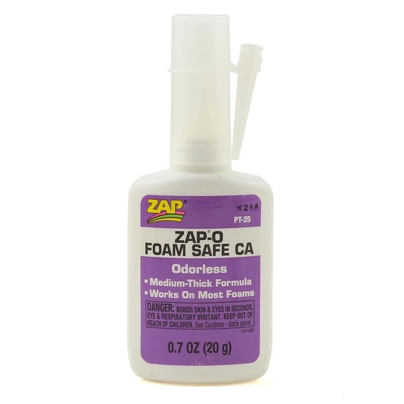 #PT-25 Pacer Technology Zap-O Odorless Foam Safe CA Glue (0.7oz)